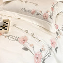 GobekUsa Luxe Floral Embroidery Bedding Set, Queen/King, 100% Cotton