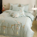 GobekUsa Luxe Flowers Embroidery 1000TC Egyptian Cotton Bedding Set with 2 Pillowcases