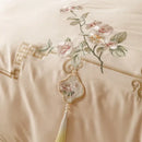 GobekUsa Luxe Flowers Embroidery 1000TC Egyptian Cotton Bedding Set with 2 Pillowcases
