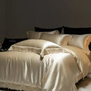 GobekUsa Luxe French Lace Edge Bedding Set: Silky Lyocell Cotton Duvet Cover, Sheet & Pillowcases
