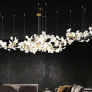 GobekUsa Luxe Ginkgo Leaves Chandelier Pendant Light for Living Room Bedroom