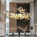 GobekUsa Luxe Ginkgo Leaves Chandelier Pendant Light for Living Room Bedroom