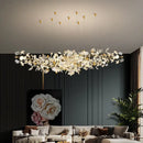 GobekUsa Luxe Ginkgo Leaves Chandelier Pendant Light for Living Room Bedroom