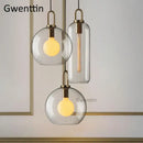 GobekUsa Luxe Glass Ball Pendant Lights: LED Nordic Hanging Lamp for Home Art Decor