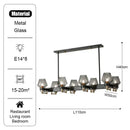 GobekUsa Luxe Glass Chandelier: Modern Retro Living Room Pendant Lamp Lighting Fixtures