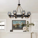 GobekUsa Luxe Glass Chandelier: Modern Retro Living Room Pendant Lamp Lighting Fixtures