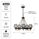 GobekUsa Luxe Glass Chandelier: Modern Retro Living Room Pendant Lamp Lighting Fixtures