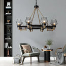 GobekUsa Luxe Glass Chandelier: Modern Retro Living Room Pendant Lamp Lighting Fixtures