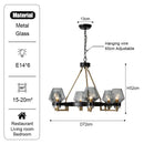 GobekUsa Luxe Glass Chandelier: Modern Retro Living Room Pendant Lamp Lighting Fixtures