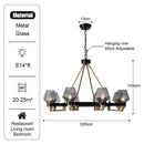 GobekUsa Luxe Glass Chandelier: Modern Retro Living Room Pendant Lamp Lighting Fixtures