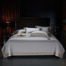 GobekUsa Luxe Gold Embroidery 1400TC Egyptian Cotton Queen King Bedding Set