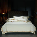 GobekUsa Luxe Gold Embroidery 1400TC Egyptian Cotton Queen King Bedding Set
