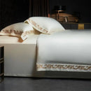 GobekUsa Luxe Gold Embroidery 1400TC Egyptian Cotton Queen King Bedding Set