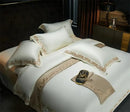 GobekUsa Luxe Gold Embroidery 1400TC Egyptian Cotton Queen King Bedding Set