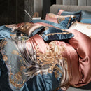 GobekUsa Luxe Gold Embroidery Palace Style Bedding Set - Duvet, Sheet, Pillowcases