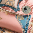 GobekUsa Luxe Gold Embroidery Palace Style Bedding Set - Duvet, Sheet, Pillowcases