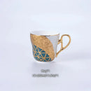 GobekUsa Luxe Gold Inlay Bone China Coffee Set: Teapot, Cup, Sugar Bowl, Creamer, Mug