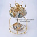 GobekUsa Luxe Gold Inlay Bone China Coffee Set: Teapot, Cup, Sugar Bowl, Creamer, Mug
