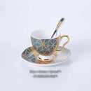 GobekUsa Luxe Gold Inlay Bone China Coffee Set: Teapot, Cup, Sugar Bowl, Creamer, Mug