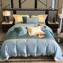 GobekUsa Luxe Gold Leaves Satin Jacquard Embroidery 1000TC Egyptian Cotton Bedding Set