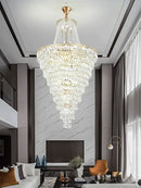 GobekUsa Luxe Golden Crystal Chandelier for Hotel Lobby, Living Room & Staircase
