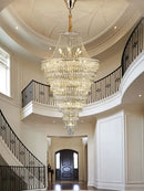 GobekUsa Luxe Golden Crystal Chandelier for Hotel Lobby, Living Room & Staircase