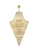 GobekUsa Luxe Golden Crystal Chandelier for Hotel Lobby, Living Room & Staircase