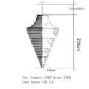 GobekUsa Luxe Golden Crystal Chandelier for Hotel Lobby, Living Room & Staircase