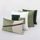 Luxe gray & white chevron beaded velvet cushion cover living room by Decorbites