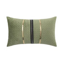 Luxe gray & white chevron beaded velvet cushion cover living room by Decorbites