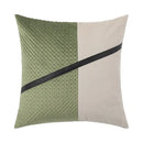 Luxe gray & white chevron beaded velvet cushion cover living room by Decorbites