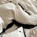 GobekUsa Luxe Heart Embroidered Bedding Set: 100% Lyocell Duvet Cover Set with Sheets