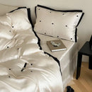 GobekUsa Luxe Heart Embroidered Bedding Set: 100% Lyocell Duvet Cover Set with Sheets
