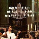 GobekUsa Luxe Iron Wire Round LED Chandelier for Living & Dining Room