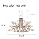 GobekUsa Luxe Iron Wire Round LED Chandelier for Living & Dining Room