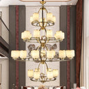 GobekUsa Luxe Jade Chandelier for Living Room and Villa Hall