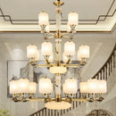 GobekUsa Luxe Jade Chandelier for Living Room, Villa, and Duplex Hall