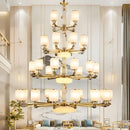 GobekUsa Luxe Jade Chandelier for Living Room, Villa, and Duplex Hall