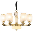 GobekUsa Luxe Jade Chandelier for Living Room, Villa, and Duplex Hall