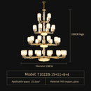 GobekUsa Luxe Jade Chandelier for Living Room, Villa, and Duplex Hall