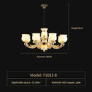 GobekUsa Luxe Jade Copper Living Room Chandelier
