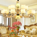 GobekUsa Luxe Jade Copper Living Room Chandelier