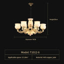 GobekUsa Luxe Jade Copper Living Room Chandelier