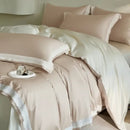 GobekUsa Luxe Lace Bedding Set: 1000TC Egyptian Cotton Duvet, Sheet, Pillowcases