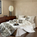 GobekUsa Luxe Lace Ruffles Wedding Bedding Set: Duvet Cover, Bed Sheet, 2 Pillowcases