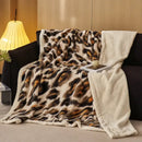 GobekUsa Luxe Leopard Rabbit Fur Blanket: Cozy Office & Sofa Throw, Skin-Friendly & Multi-Functional