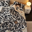 GobekUsa Luxe Leopard Rabbit Fur Blanket: Cozy Office & Sofa Throw, Skin-Friendly & Multi-Functional