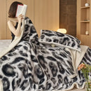 GobekUsa Luxe Leopard Rabbit Fur Blanket: Cozy Office & Sofa Throw, Skin-Friendly & Multi-Functional