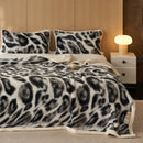 GobekUsa Luxe Leopard Rabbit Fur Blanket: Cozy Office & Sofa Throw, Skin-Friendly & Multi-Functional
