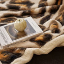 GobekUsa Luxe Leopard Rabbit Fur Blanket: Cozy Office & Sofa Throw, Skin-Friendly & Multi-Functional
